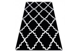 Kusový koberec SKETCH LUKE čierny / biely trellis