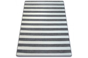 Kusový koberec SKETCH WILLIAM sivý/biely - pruhovaný