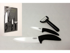 MAKRO – Nože keramické 2ks+škrabka+kryt