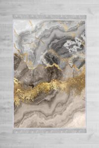 Koberec Marble 80x120 cm šedý/zlatý