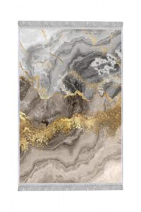 Koberec Marble 80×200 cm šedý/zlatý