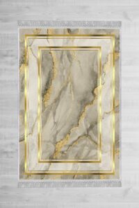 Koberec Marble Frame 180x280 cm béžový/zlatý