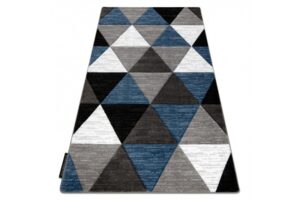 Kusový koberec ALTER Rino trojuholníky modrý