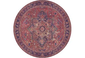 Okrúhly koberec Blues Chenille 150 cm červený
