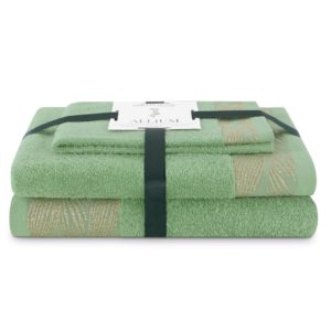 Sada 3 ks ručníků ALLIUM klasický styl světle zelená