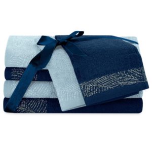 Sada 6 ks ručníků BELLIS klasický styl odstín námořnická modrá