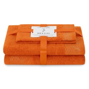 Sada 3 ks ručníků BELLIS klasický styl oranžová