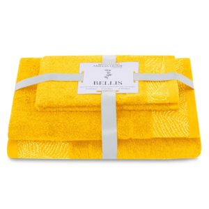 Sada 3 ks ručníků BELLIS klasický styl žlutá