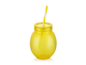 MAKRO - Pohár so slamkou Citron rôzne farby