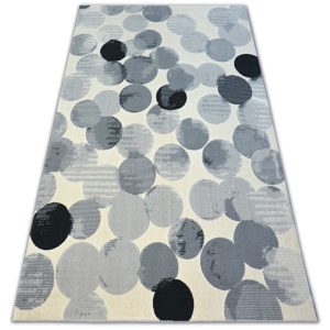 Kusový koberec SCANDI 18461/752 – kruh krémový / sivý / čierny