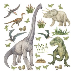 Samolepiaca dekorácia Dino, 30 x 30 cm