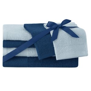 Sada 6 ks uterákov FLOSS klasický štýl námornícky modrá