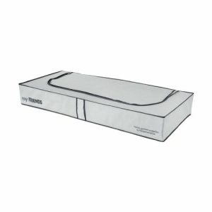 Compactor Nizky textilný úložný box Compactor „My Friends“ 108 x 45 x15 cm, sivo-biely