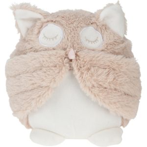 Dverná zarážka Sleepy owl béžová, 15 x 20 cm