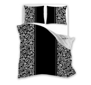 Bavlnené obliečky GLAMOUR 019 180×200 cm čierne/biele