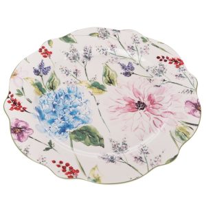 Porcelánový plytký tanier Flower Garden
