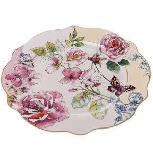 Porcelánový plytký tanier Roses