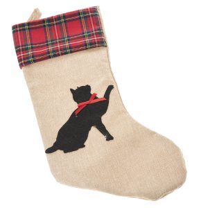 Vianočná textilná ponožka Mačka