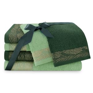 Sada 6 ks ručníků ALLIUM klasický styl zelená