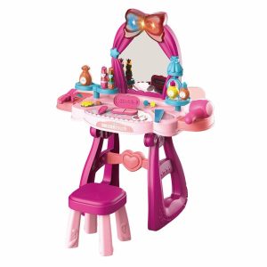 Baby Mix Detský toaletný stolík so stoličkou ružová