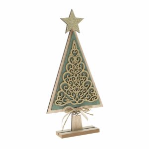 Drevený vianočný stromček Ornamente zelená