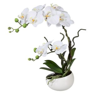 Umelá Orchidea v kvetináči biela