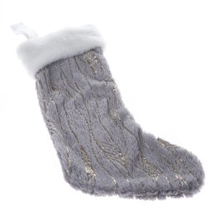 Vianočná závesná ponožka sivá