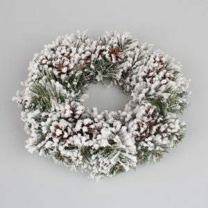 Vianočný veniec Snowy cones biela