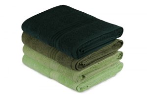Sada 4 ks ručníků Rainbow 70×140 cm zelená
