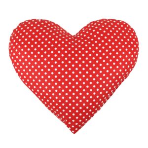 Bellatex Tvarovaný vankúšik Srdce bodky červená​, 42 x 48 cm