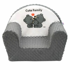 NEW BABY Detské kresielko z Minky Cute Family šedé Polyester 42x53 cm Farba sivá