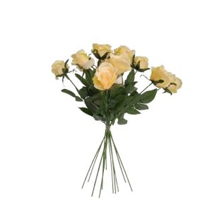 Umelá kytica Ruží žltá, 67 cm, 12 ks