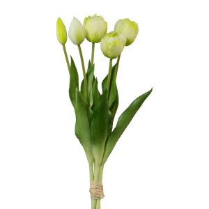 Umelý zväzok tulipánov 5 ks sv. biela