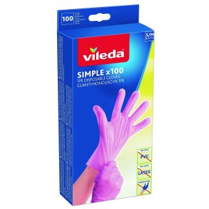 Vileda Simple rukavice S/M 100 ks Veľkosť M / L