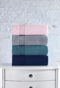 Sada ručníků Asorti 50×90 cm šedá/modrá/růžová/zelená