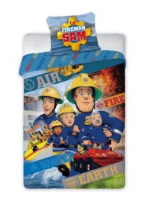 Detské bavlnené obliečky požiarnik Sam FISA II 160x200 cm