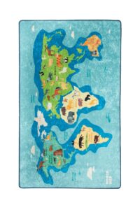 Detský koberček Mapa 140×190 cm modrý