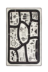 Detský koberec Black City 100×160 cm biely/čierny