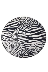 Okrúhly koberec Zebra 140 cm biely/čierny