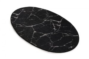 Oválny koberec Black Marble 60x90 cm čierny