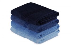 Sada 4 ks ručníků Rainbow 70×140 cm modrá