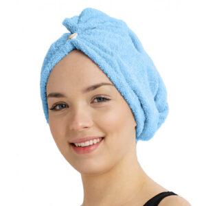 Rýchloschnúci froté turban na vlasy modrá Farba modrá