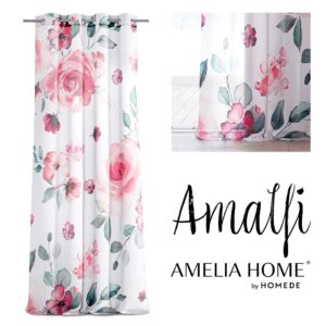 Závěs AmeliaHome Amalfi 140×270 cm bílo-růžový